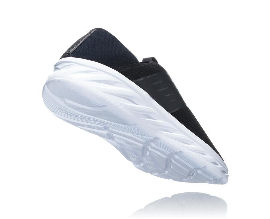 Hoka One One Sandals Mens Black/White - ORA Recovery - 67148TYPD